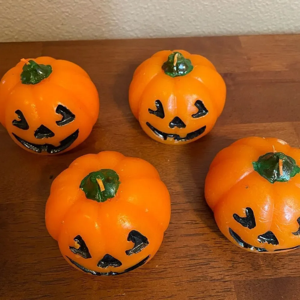 Vintage Hallmark Pumpkin Candles Set of 4
